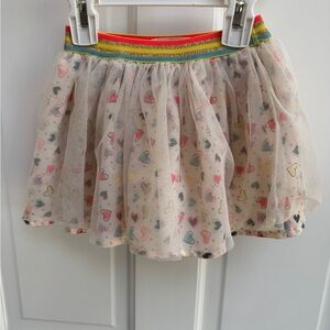 NWOT Epic Threads 3T Girls White Tulle  Heart Polka Dot Skirt